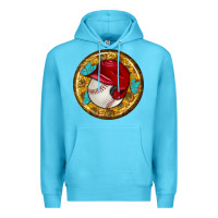 Ocean Blue baseball with sunflower round earrings Premium Hoodie - BundleAndBundleShop