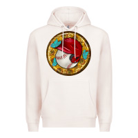 Pale Pink baseball with sunflower round earrings Premium Hoodie - BundleAndBundleShop