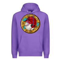 Purple baseball with sunflower round earrings Premium Hoodie - BundleAndBundleShop
