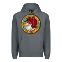 Rock baseball with sunflower round earrings Premium Hoodie - BundleAndBundleShop