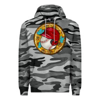 Slate Camo baseball with sunflower round earrings Premium Hoodie - BundleAndBundleShop