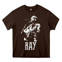 Chocolate Brown ray lamontagne   white stencil 1 Heavy Core Tee - tuanDangUi