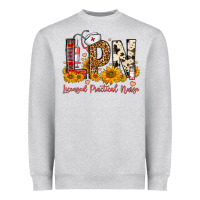 Heather Grey Western Lpn Licensed Practical Nurse Heavyweight Sweatshirt - FaDigitalArtStudio