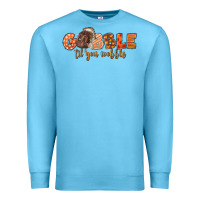 Ocean Blue Gobble Gobble Til You Wobble Premium Sweatshirt - LillyAllenDesigns