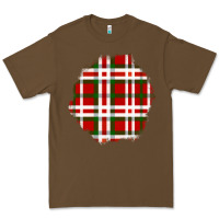 Cacao Christmas Tartan Patch Premium Tee - BundleAndBundleShop