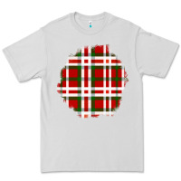 Dove Grey Christmas Tartan Patch Premium Tee - BundleAndBundleShop