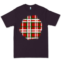 Plum Christmas Tartan Patch Premium Tee - BundleAndBundleShop