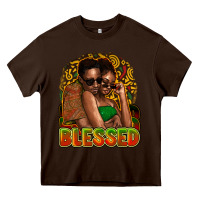 Chocolate Brown black couple blessed Heavy Core Tee - NancyCooperArtShop
