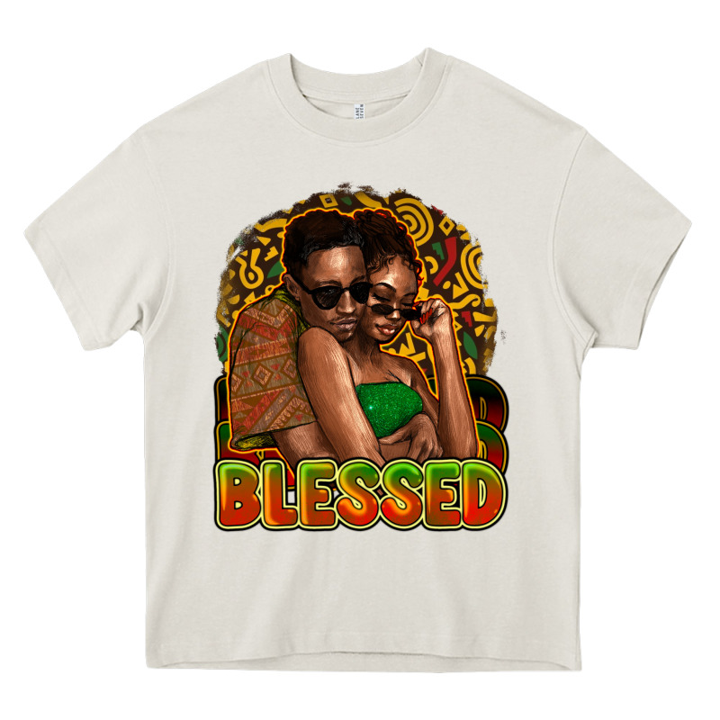 Black Couple Blessed Heavy Core Tee by NancyCooperArtShop | Teevron