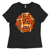 Black Thanksgiving Turkey With Tartan Patch Ladies Tee - BundleAndBundleShop