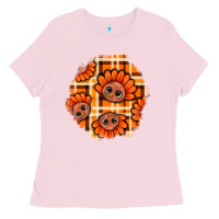 Thanksgiving Turkey With Tartan Patch Ladies Tee | Teevron