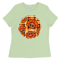 Matcha Thanksgiving Turkey With Tartan Patch Ladies Tee - BundleAndBundleShop