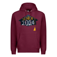 Burgundy senior 2024 graduation Premium Hoodie - RanaPortraitStore