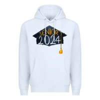White senior 2024 graduation Premium Hoodie - RanaPortraitStore