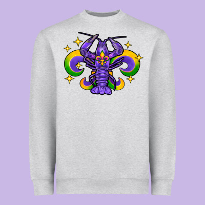 Mardi Gras Crawfish Heavyweight Sweatshirt Designed By Fadigitalartstudio
