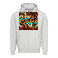 Dove Grey native american aztec seamless pattern 5 Zipper Hoodie - BundleAndBundleShop