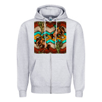 Heather Grey native american aztec seamless pattern 5 Zipper Hoodie - BundleAndBundleShop