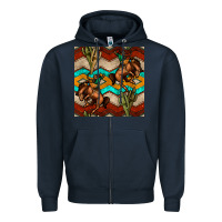 Navy native american aztec seamless pattern 5 Zipper Hoodie - BundleAndBundleShop