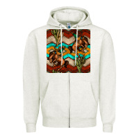 Oatmeal Heather native american aztec seamless pattern 5 Zipper Hoodie - BundleAndBundleShop
