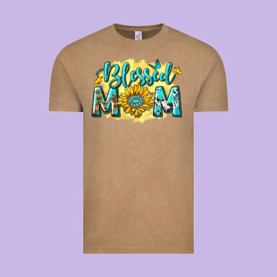 Blessed Mom With Sunflowers Vintage Tee Designed By Texasbilliewilder
