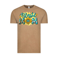 Vintage Coffee Blessed Mom with Sunflowers Vintage Tee - texasbilliewilder