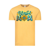 Vintage Mustard Blessed Mom with Sunflowers Vintage Tee - texasbilliewilder