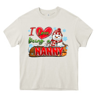 Cream i love being a nanny Heavy Core Tee - MaliasSmallBusiness