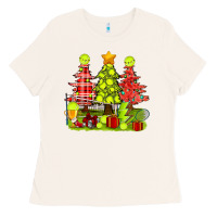 Christmas With Tennis Trees Ladies Tee | Teevron