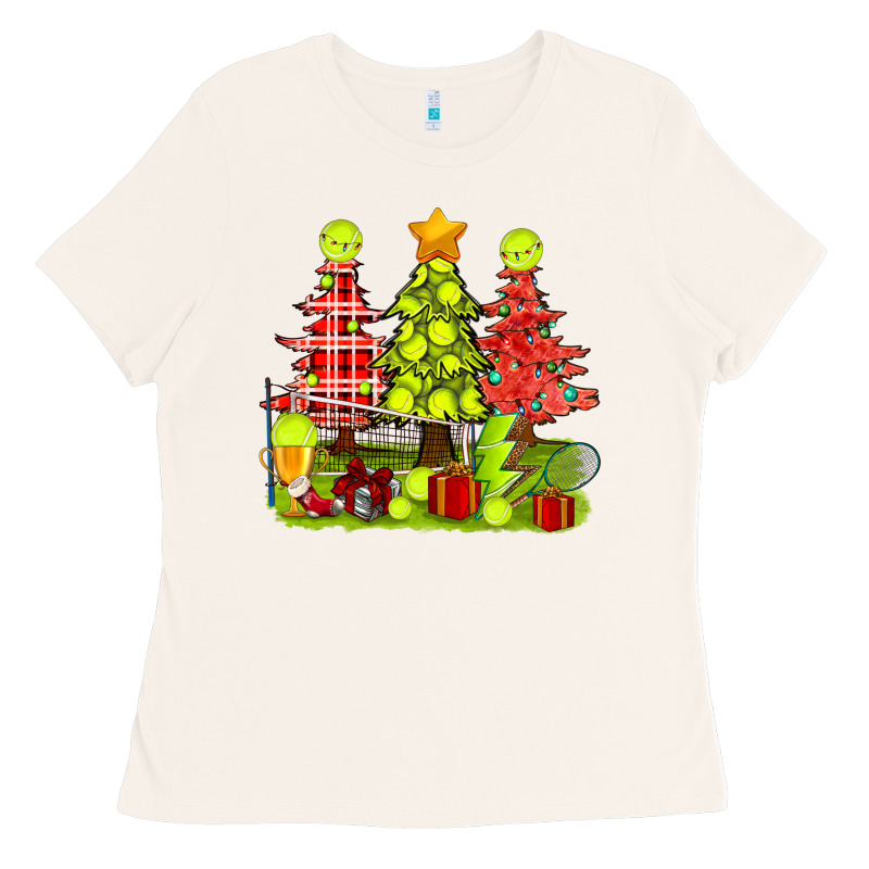 Christmas With Tennis Trees Ladies Tee by BundleAndBundleShop | Teevron