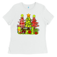 White Christmas With Tennis Trees Ladies Tee - BundleAndBundleShop