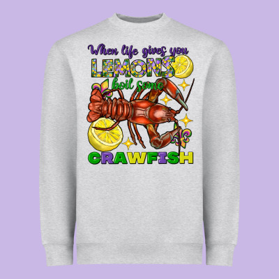 When Life Gives You Lemons Boil Some Crawfish Heavyweight Sweatshirt Designed By Fadigitalartstudio