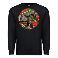 Black Belgian Horse Christmas Premium Sweatshirt - LillyAllenDesigns