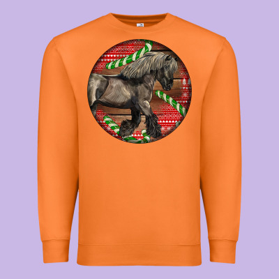 Belgian Horse Christmas Premium Sweatshirt Designed By Lillyallendesigns
