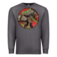 Charcoal Heather Belgian Horse Christmas Premium Sweatshirt - LillyAllenDesigns