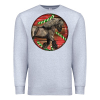 Heather Grey Belgian Horse Christmas Premium Sweatshirt - LillyAllenDesigns