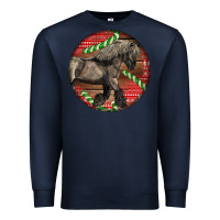 Navy Belgian Horse Christmas Premium Sweatshirt - LillyAllenDesigns