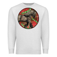 Oatmeal Heather Belgian Horse Christmas Premium Sweatshirt - LillyAllenDesigns