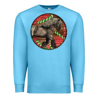 Ocean Blue Belgian Horse Christmas Premium Sweatshirt - LillyAllenDesigns