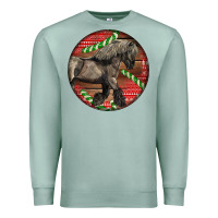 Seafoam Belgian Horse Christmas Premium Sweatshirt - LillyAllenDesigns