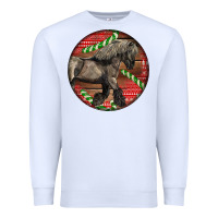 White Belgian Horse Christmas Premium Sweatshirt - LillyAllenDesigns