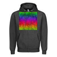 Charcoal Heather colorful tiger seamless pattern Zipper Hoodie - BundleAndBundleShop