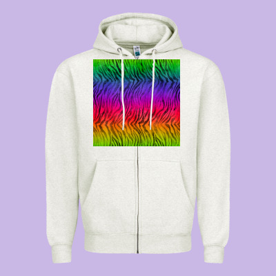 Colorful Tiger Seamless Pattern Zipper Hoodie Designed By Bundleandbundleshop