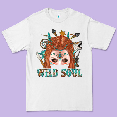 Western İndian Wild Soul With Braid Hair Woman Premium Tee Designed By Bundleandbundleshop