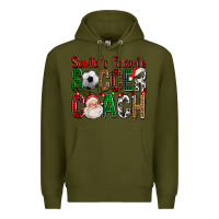 Army Green Santa's Favorite Soccer Coach For Christmas Premium Hoodie - FaDigitalArtStudio