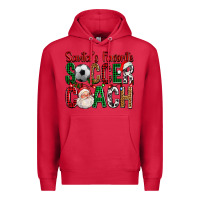 Cardinal Santa's Favorite Soccer Coach For Christmas Premium Hoodie - FaDigitalArtStudio