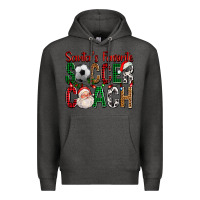 Charcoal Heather Santa's Favorite Soccer Coach For Christmas Premium Hoodie - FaDigitalArtStudio