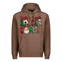 Chestnut Santa's Favorite Soccer Coach For Christmas Premium Hoodie - FaDigitalArtStudio