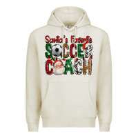Oatmeal Heather Santa's Favorite Soccer Coach For Christmas Premium Hoodie - FaDigitalArtStudio