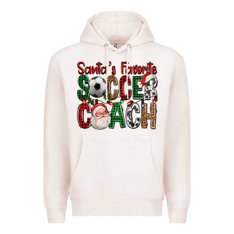 Santa's Favorite Soccer Coach For Christmas Premium Hoodie by FaDigitalArtStudio | Teevron