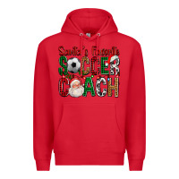 Red Santa's Favorite Soccer Coach For Christmas Premium Hoodie - FaDigitalArtStudio